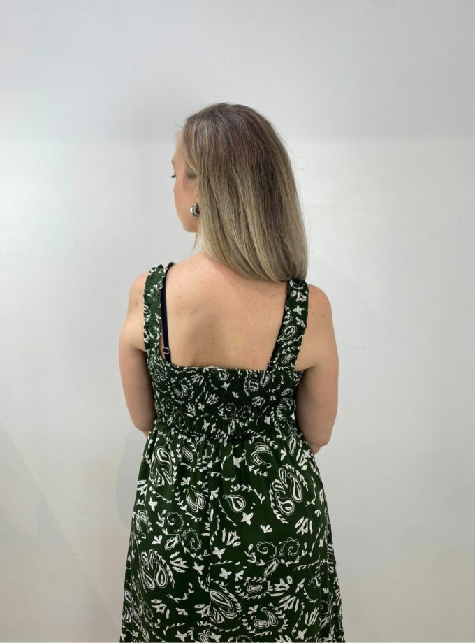 Vestido estampado verde