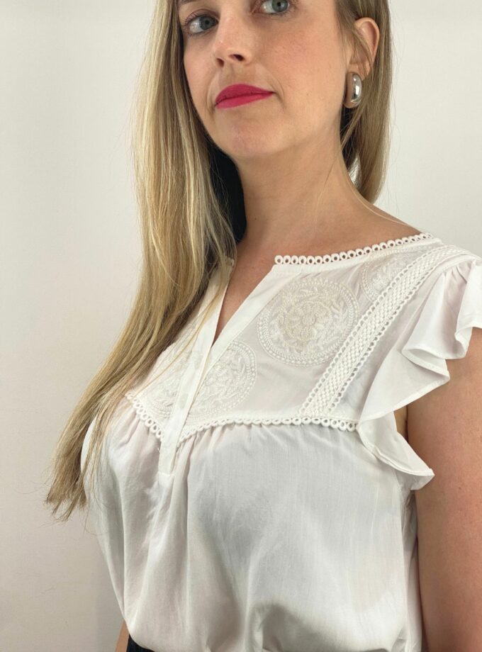 Blusa bordado blanca