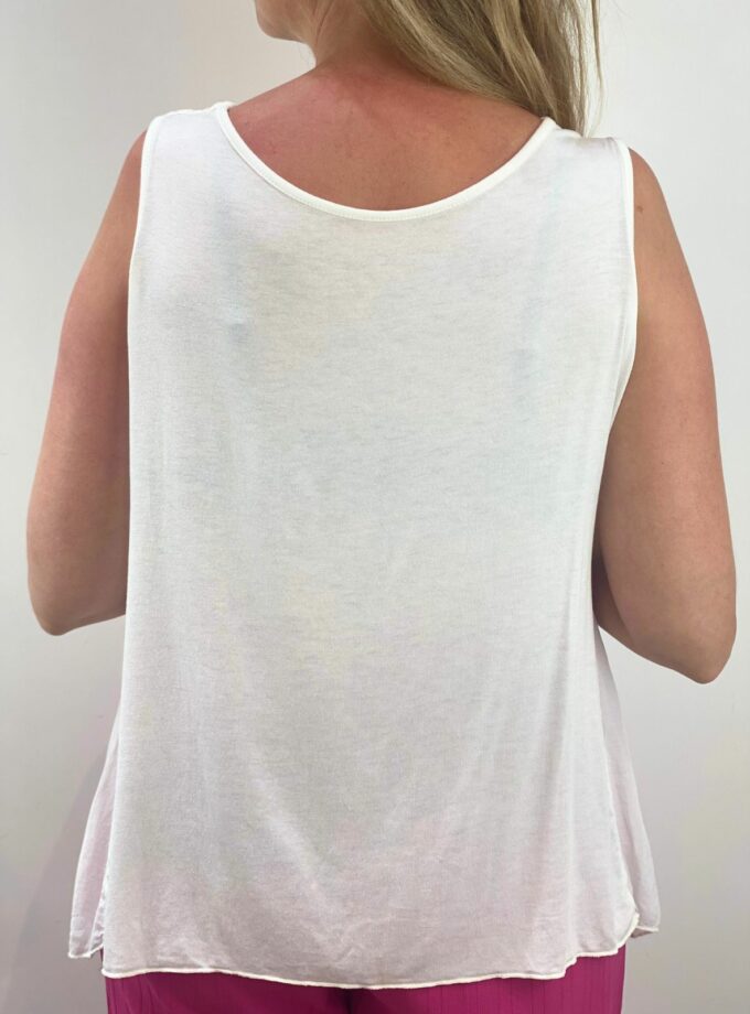 Blusa cuello caído cruzada blanca