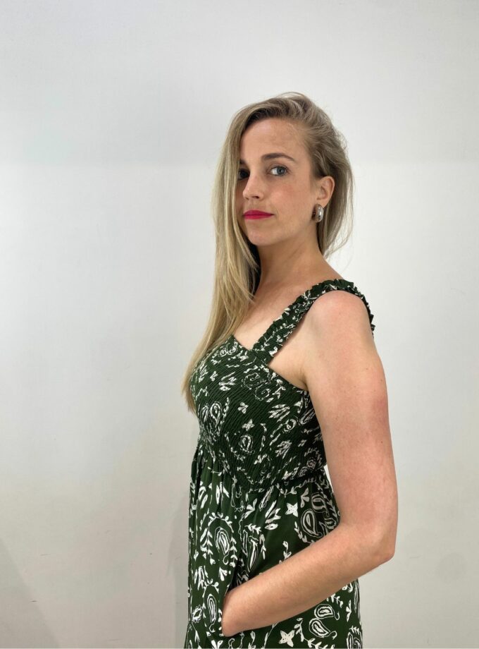 Vestido estampado verde