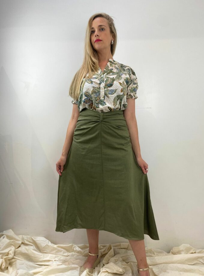 Camisa verde manga corta