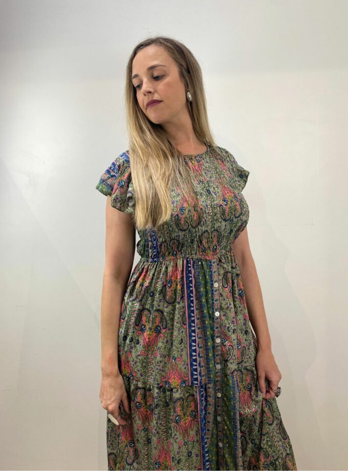 Vestido boho verde