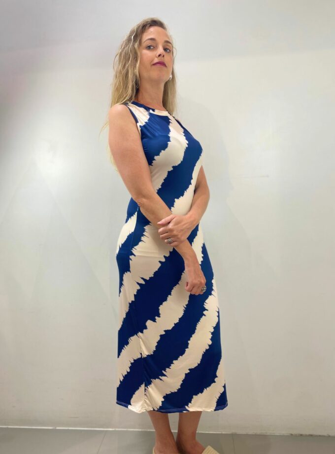 Vestido licra elástica azul marino