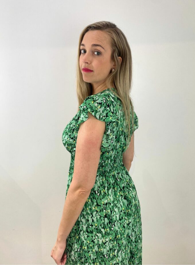 Vestido estampado verde