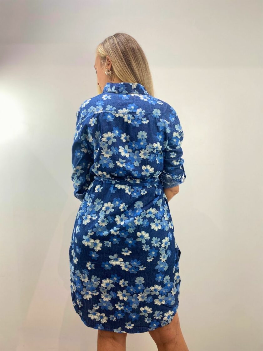 Vestido vaquero estampado flores