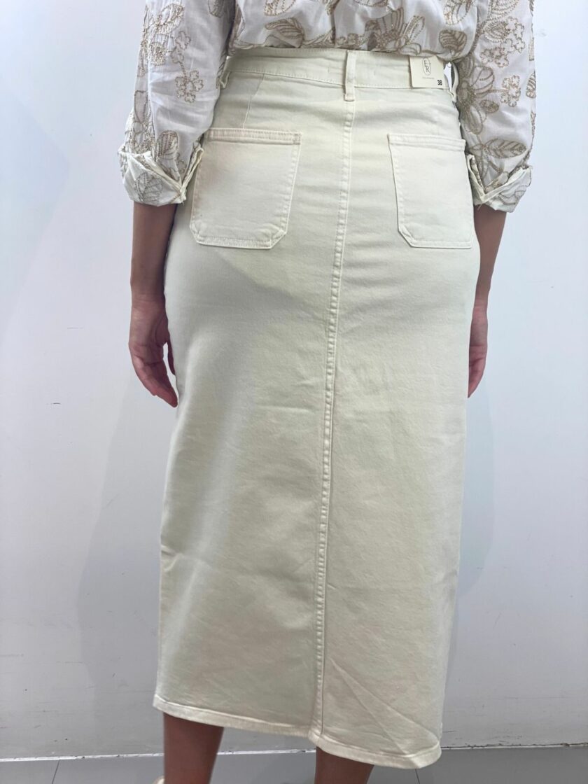 Falda vaquera beige