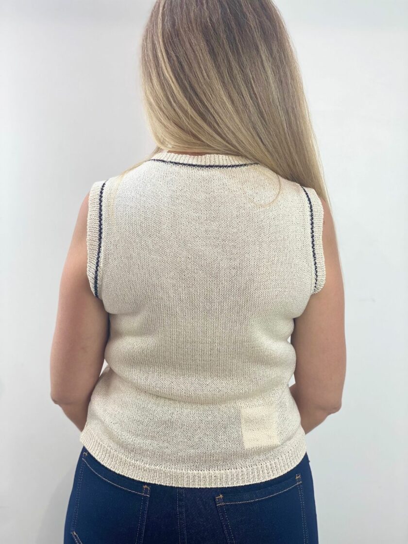 Top punto manga sisa beige