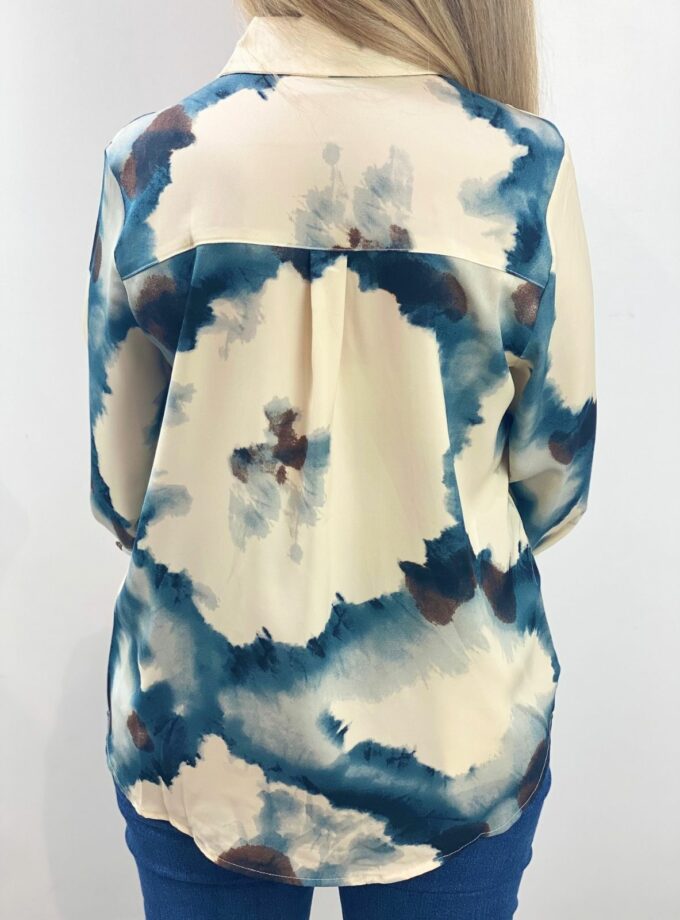 Camisa estampada difuminada azul