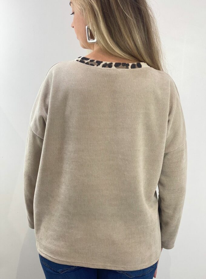 Sudadera beige leopardo panal
