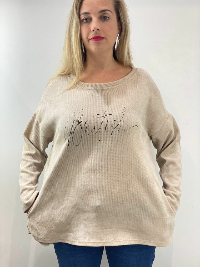 Sudadera beige panal