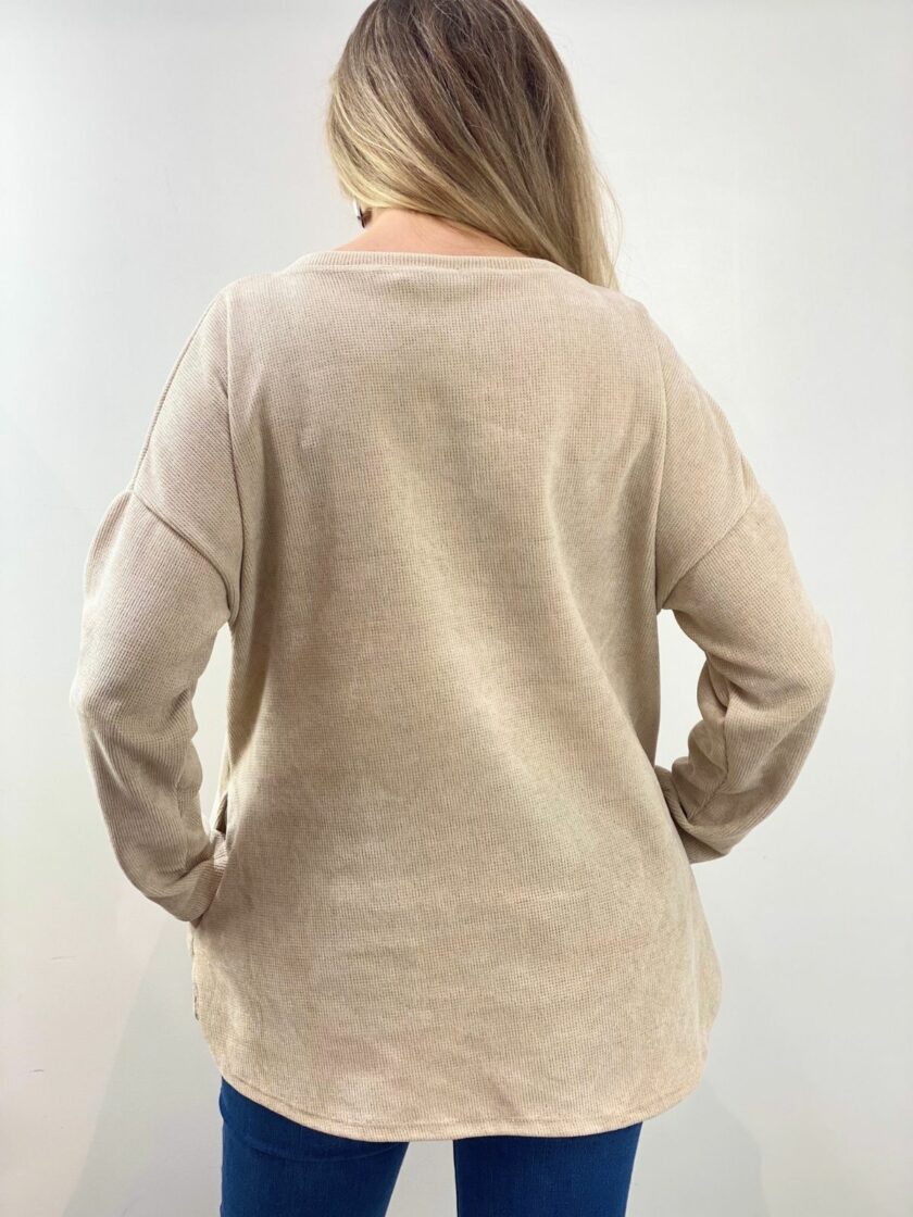 Sudadera beige panal