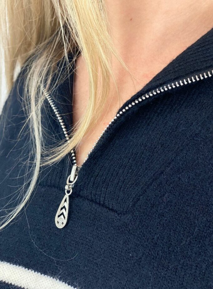 Jersey cuello cremallera raya