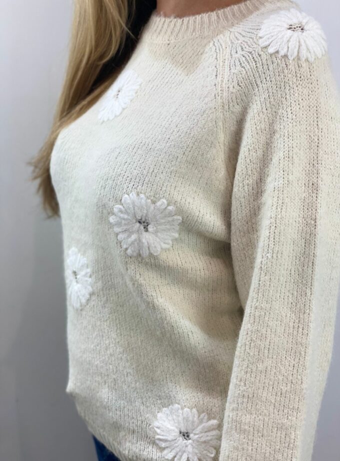 Jersey neige margaritas blanca