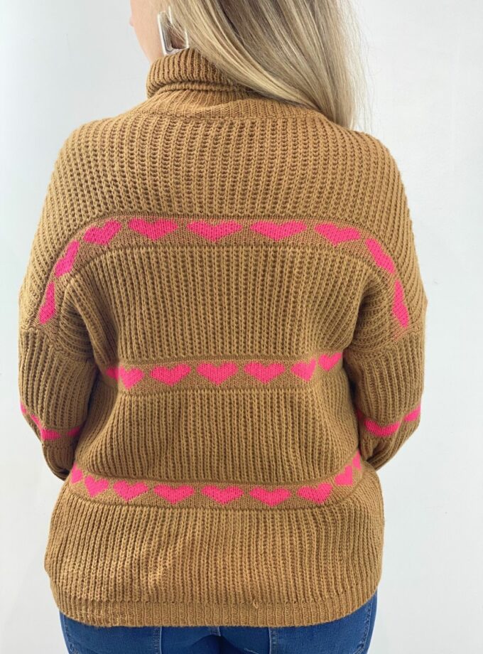 Jersey camel cuello vuelto