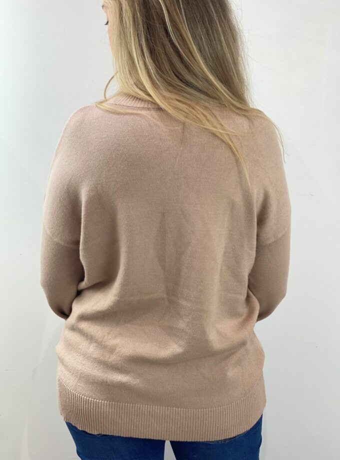 Jersey beige cuello vuelto