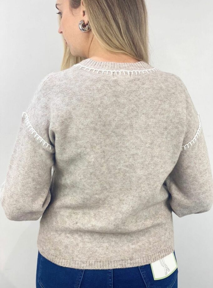 Jersey taupe costuras asimétricas