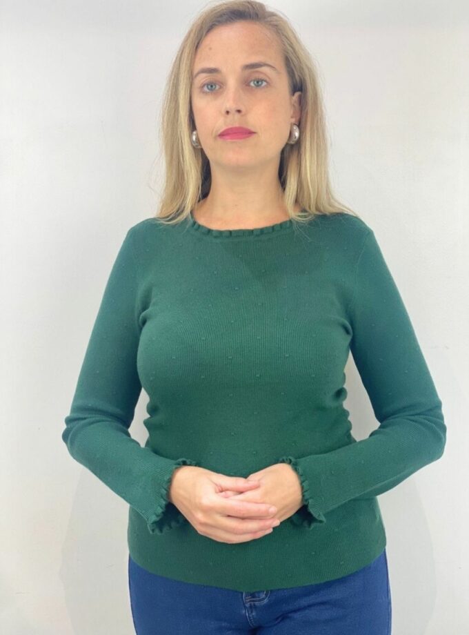 Jersey verde botella canalé