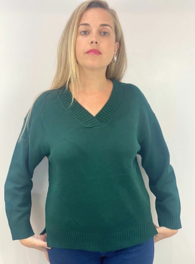 Jersey verde botella cuello pico