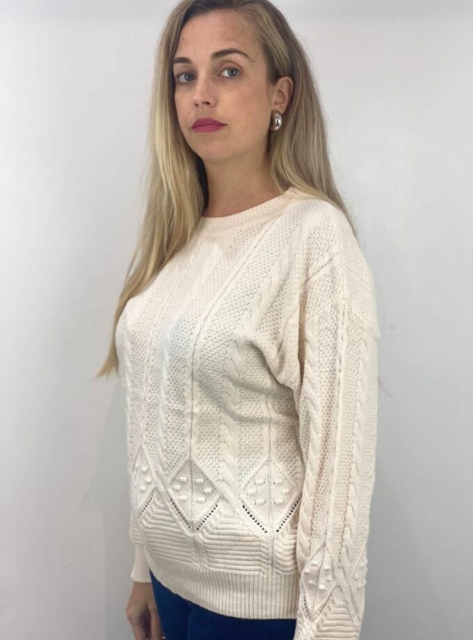 Jersey beige trenzado