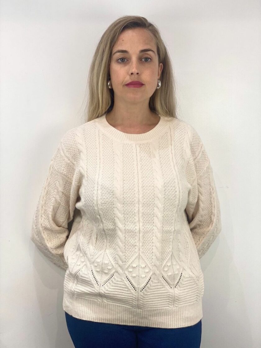 Jersey beige trenzado