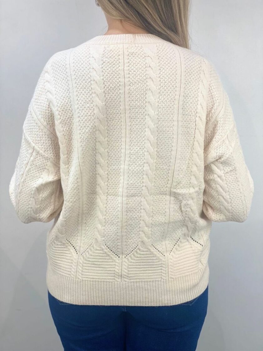 Jersey beige trenzado