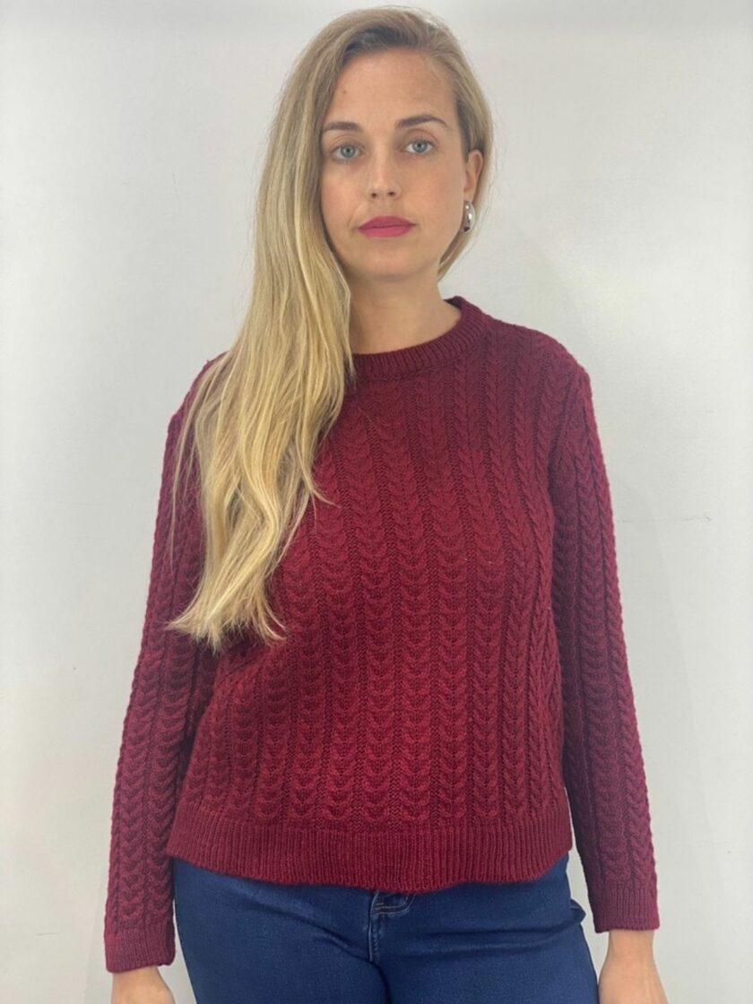 Jersey burdeos trenzado