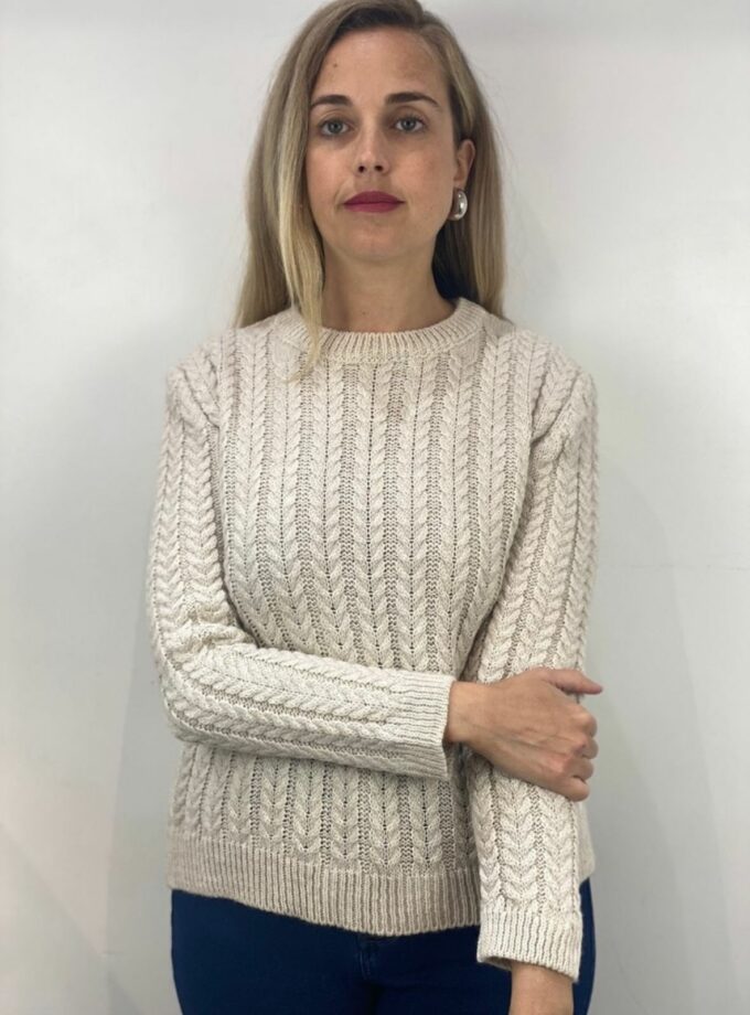 Jersey beige trenzado