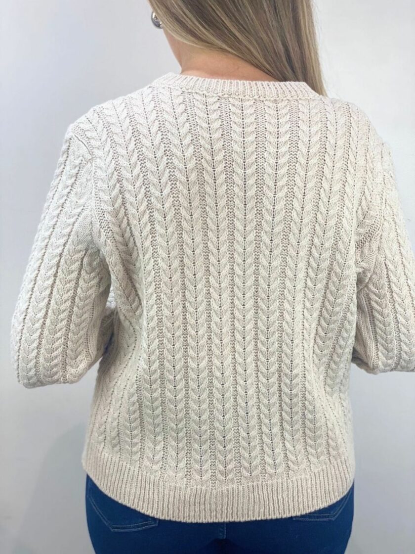 Jersey beige trenzado