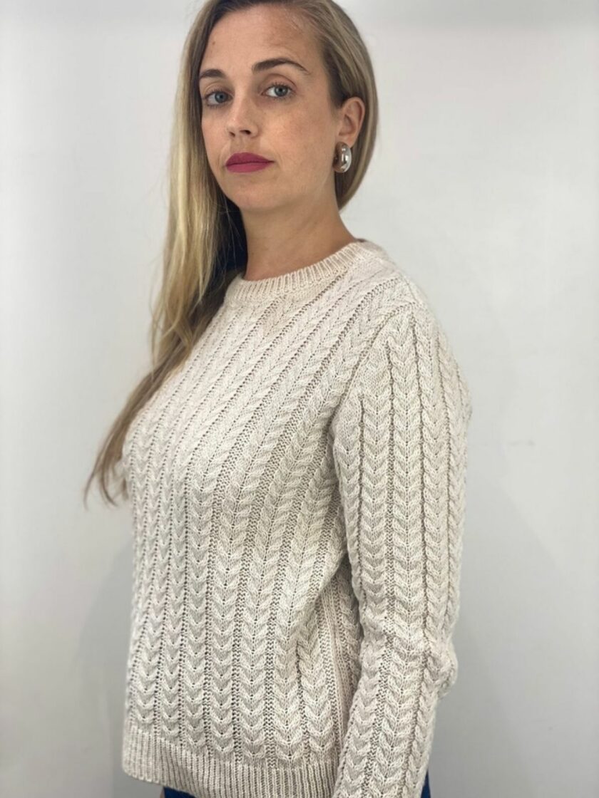 Jersey beige trenzado