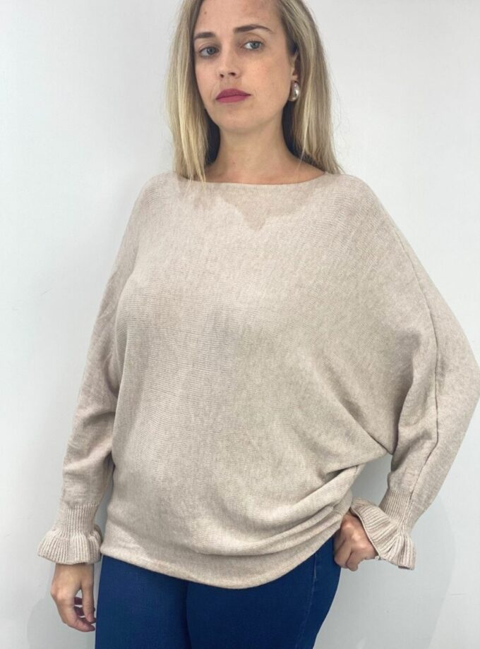 Jersey manga murciélago beige