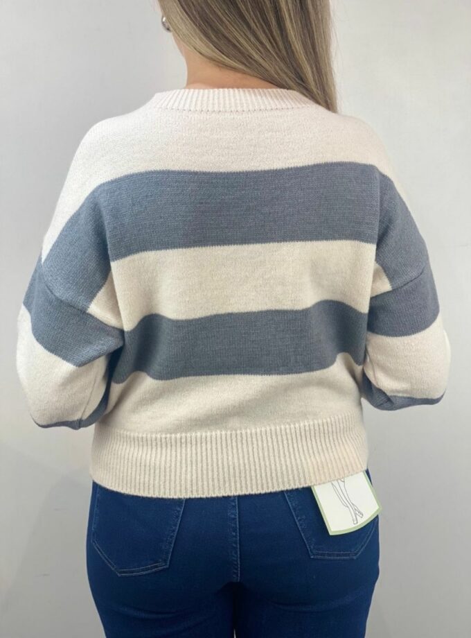 Jersey de rayas gris corto