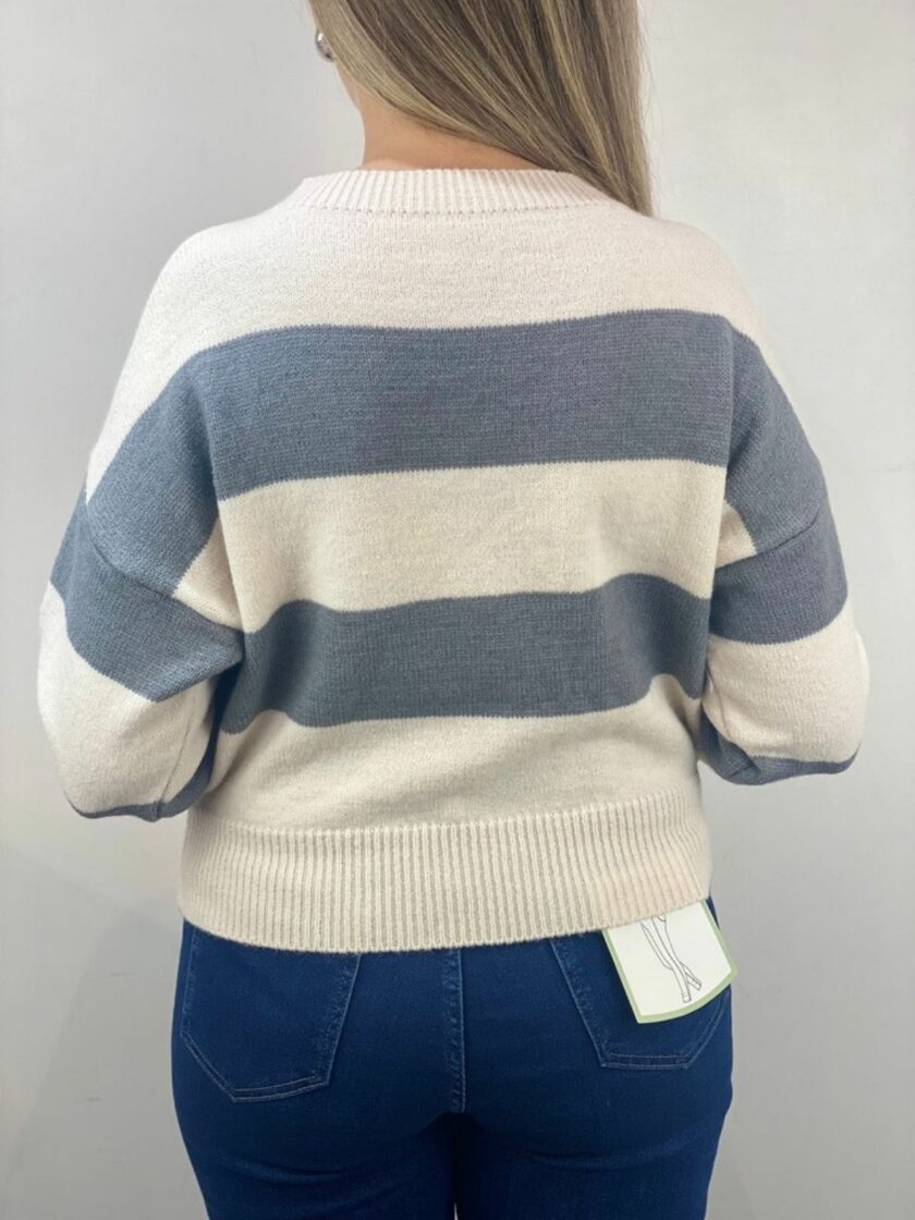 Jersey de rayas gris corto