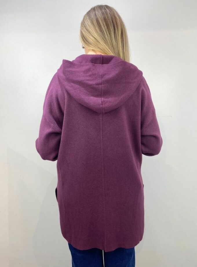 Jersey punto con capucha bolsillo delante