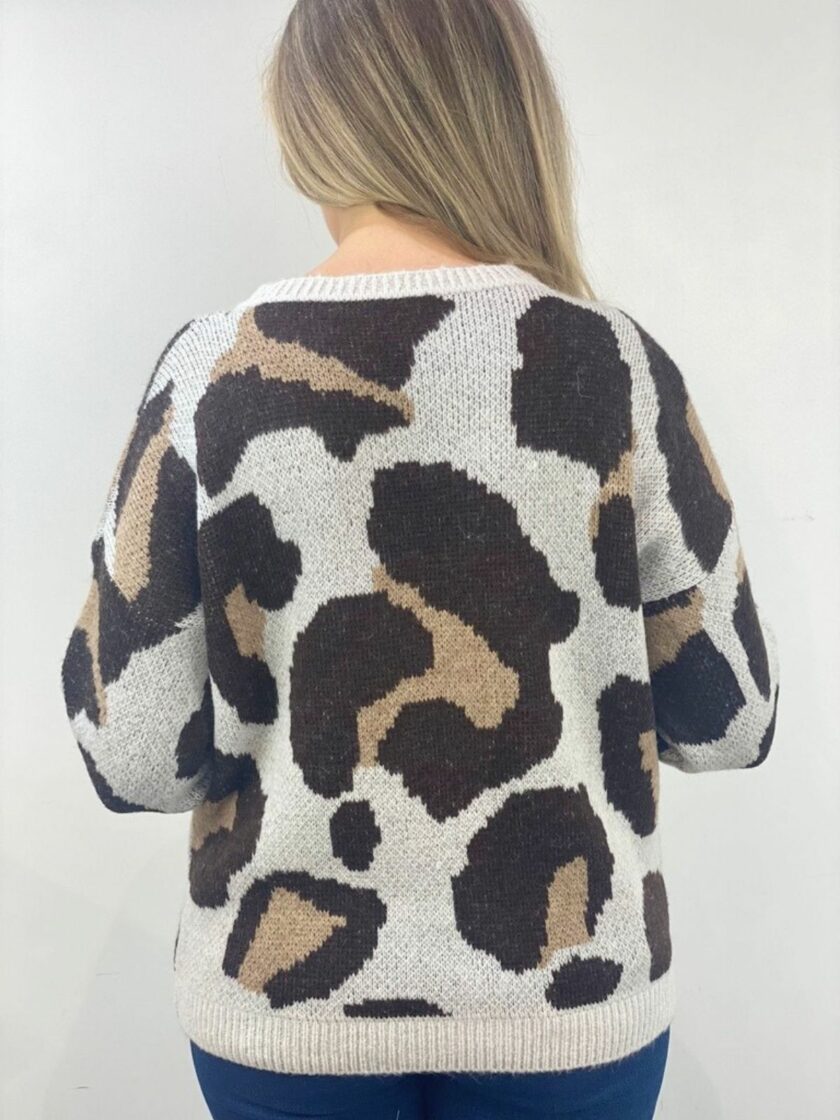 Jersey beige estampado animal