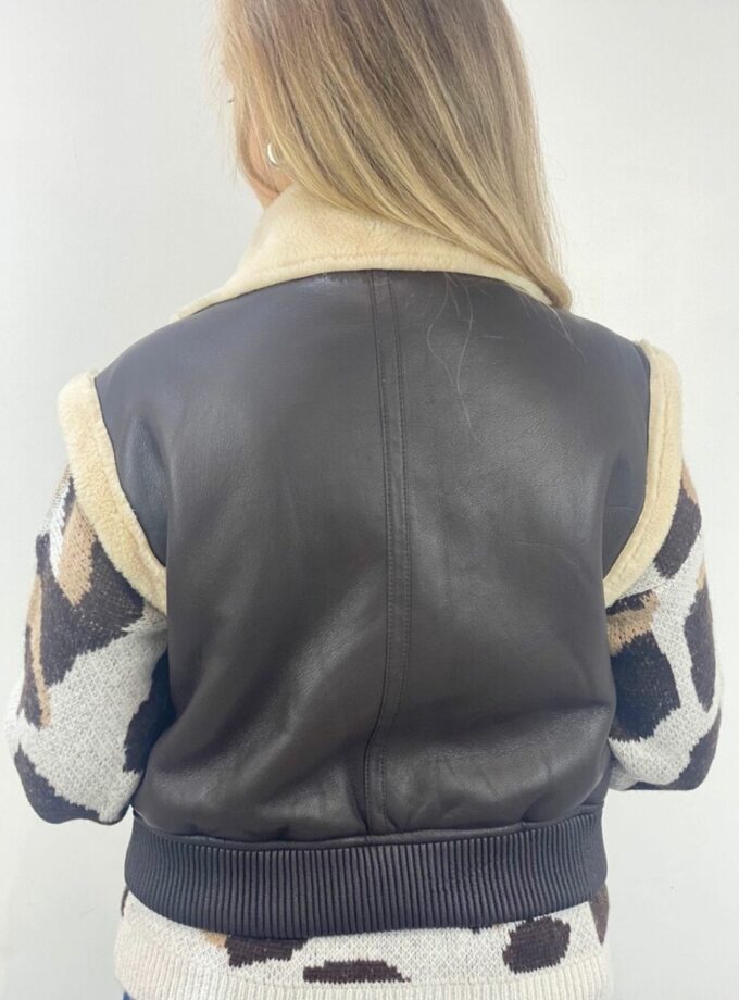 Chaleco cuero forrado con piel de borrego