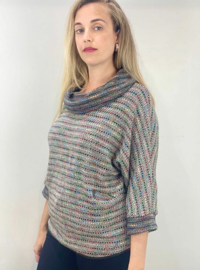 Camiseta cuello vuelto multicolor