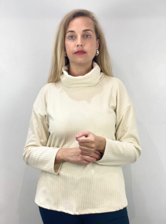 Camiseta cuello vuelto canalé