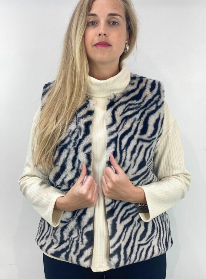 Chaleco pelo estampado animal