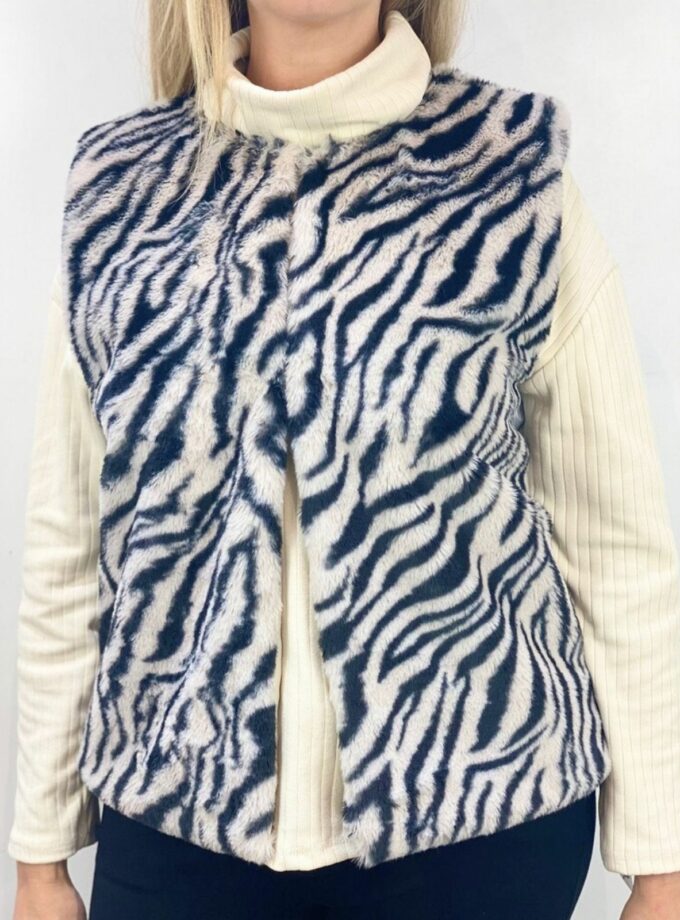 Chaleco pelo estampado animal