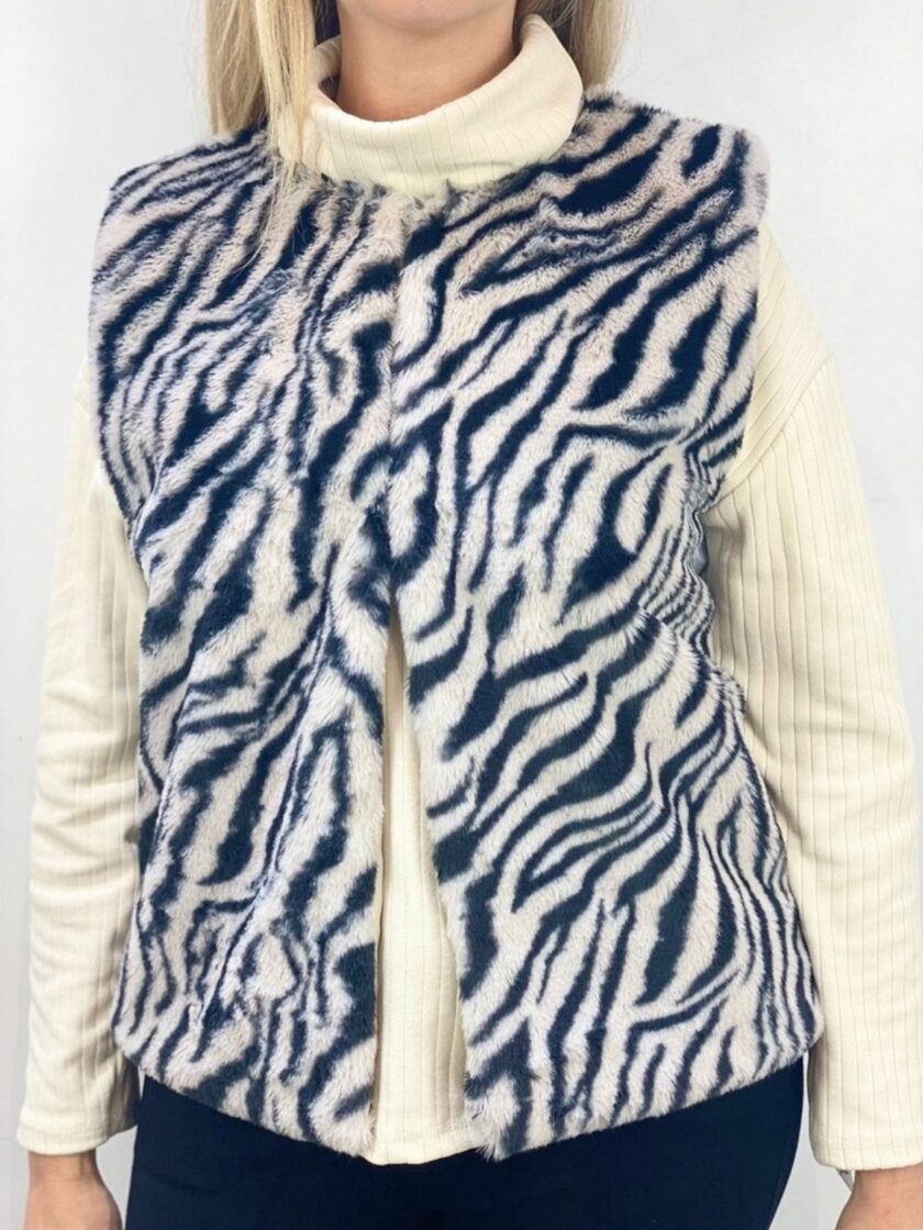 Chaleco pelo estampado animal