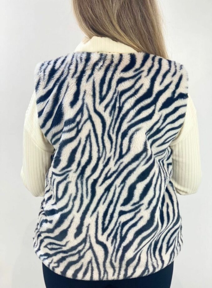 Chaleco pelo estampado animal