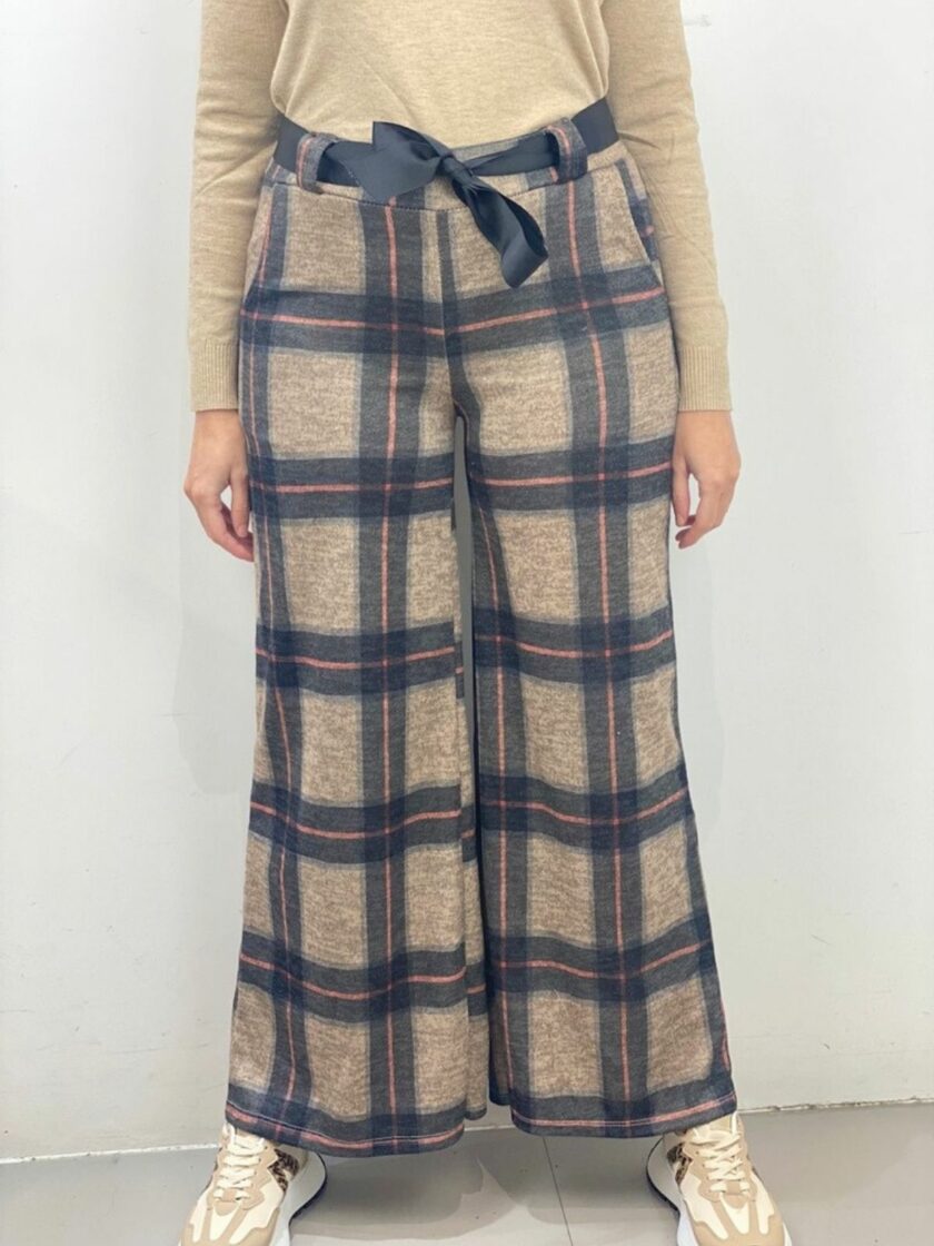 Pantalón para ancha estampado cuadros