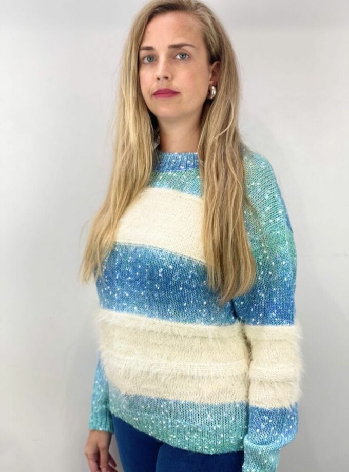 Jersey azul raya tacto suave