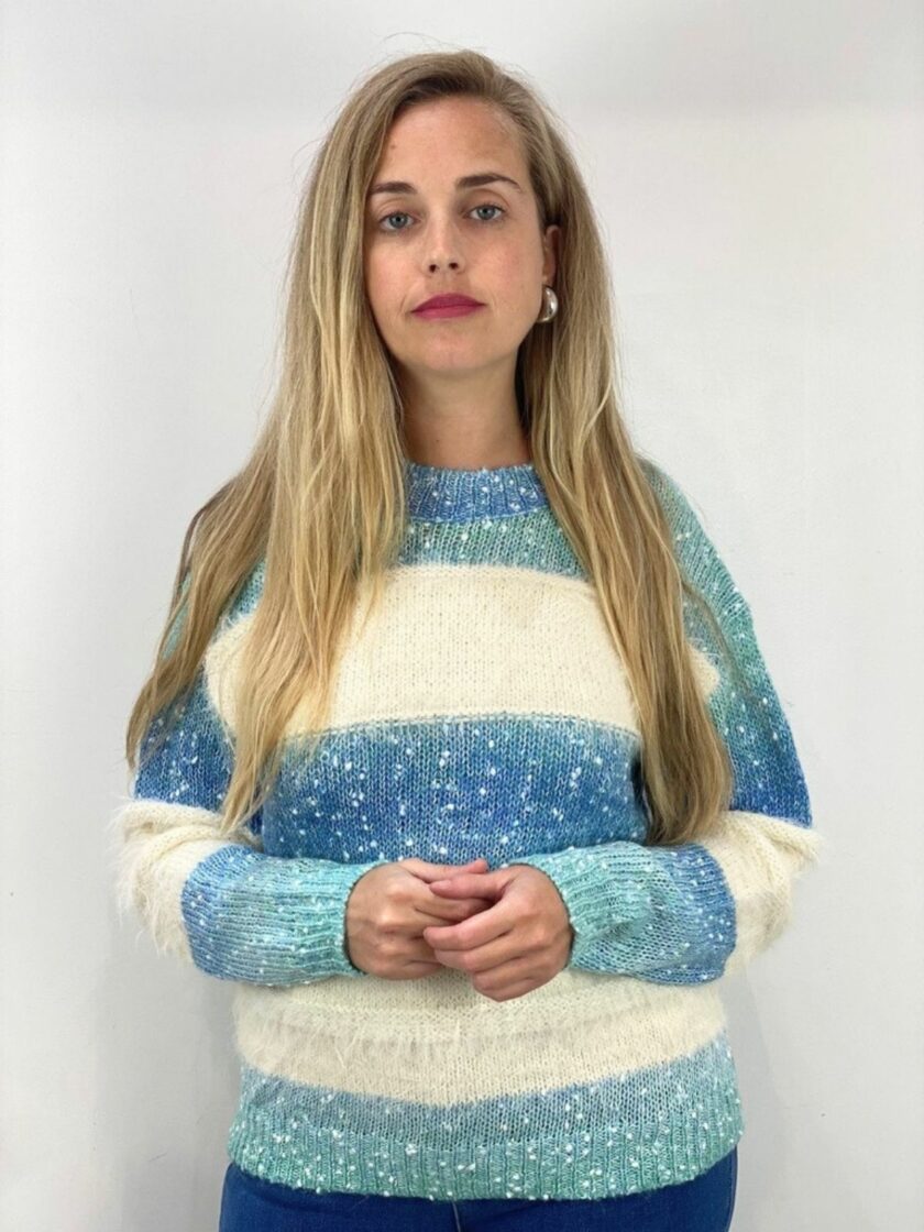 Jersey azul raya tacto suave