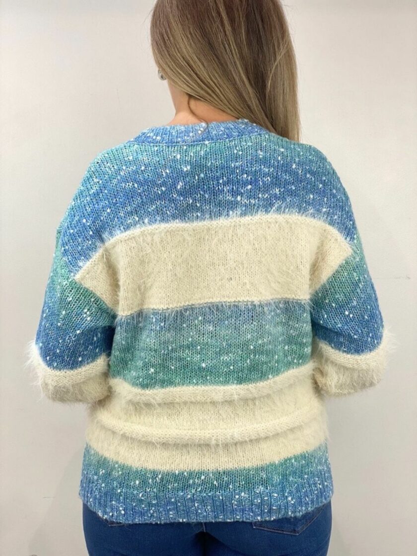 Jersey azul raya tacto suave