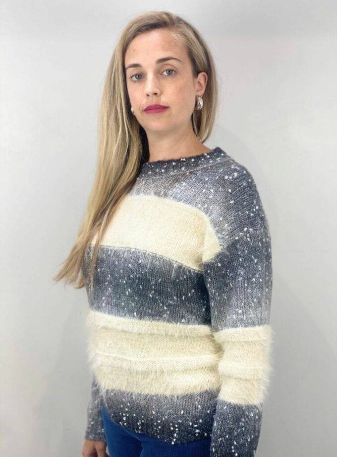 Jersey gris raya tacto suave