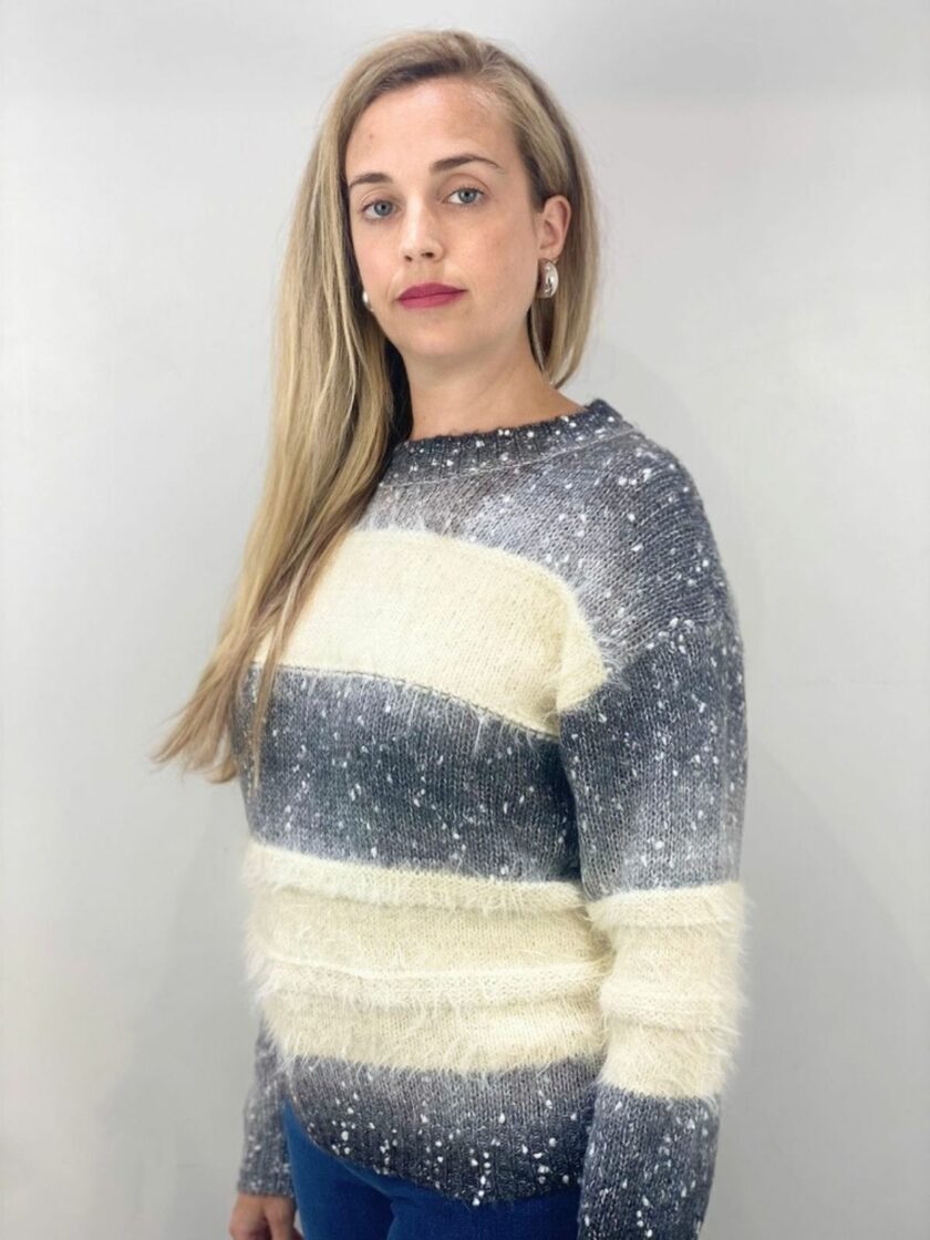 Jersey gris raya tacto suave