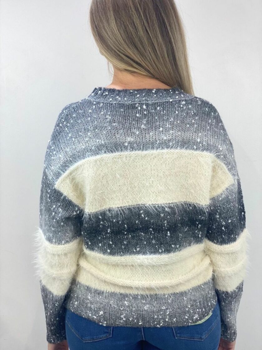 Jersey gris raya tacto suave
