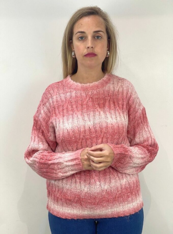 Jersey rosa beige trenzado