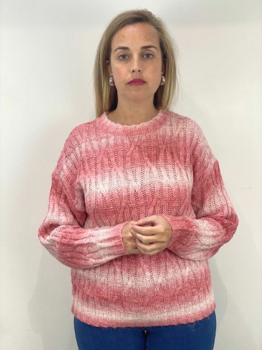 Jersey rosa beige trenzado